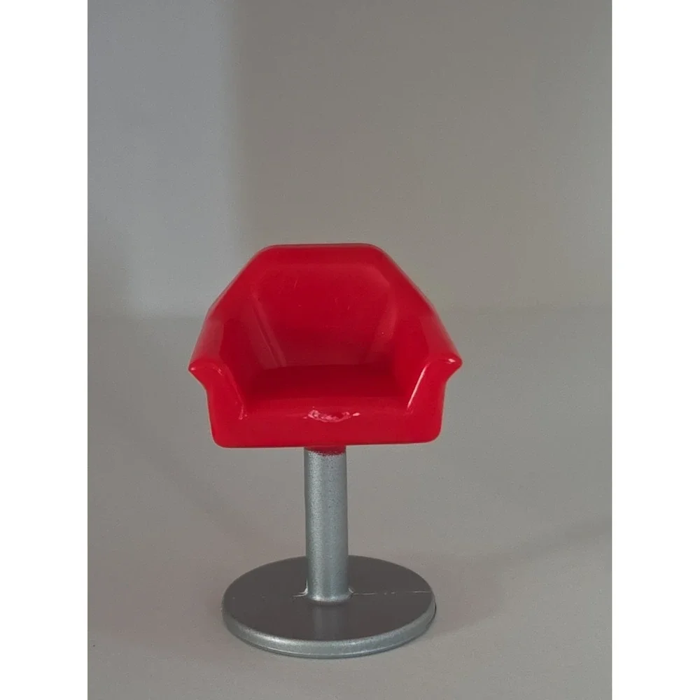 Mattel Polly Pocket Red Chair/Stool Mall Replacement Piece.